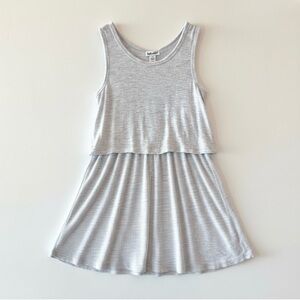 Splendid Girls Gray Ribbed Tank Dress Ruched Back | Size 5-6